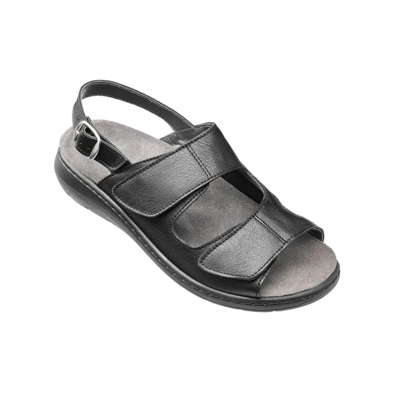 Embla Damsandal, elastisk insida, ergoflex, svart