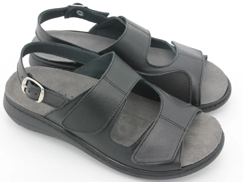Embla Damsandal, elastisk insida, ergoflex, svart
